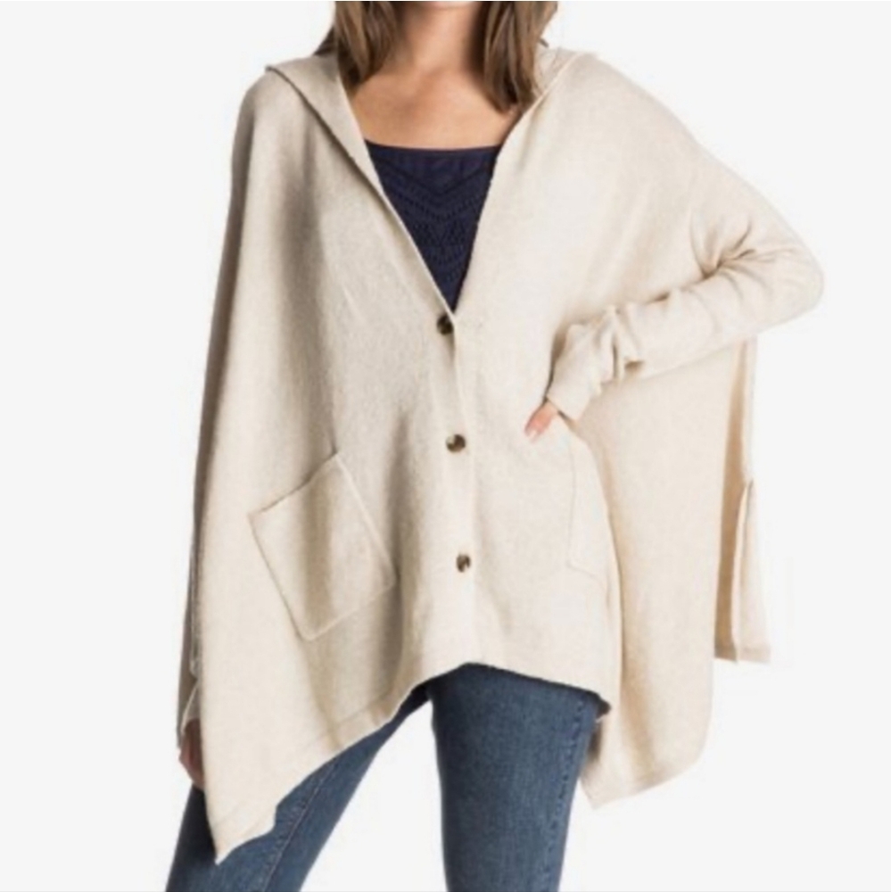 Roxy Oversized Poncho Cardigan Sweater